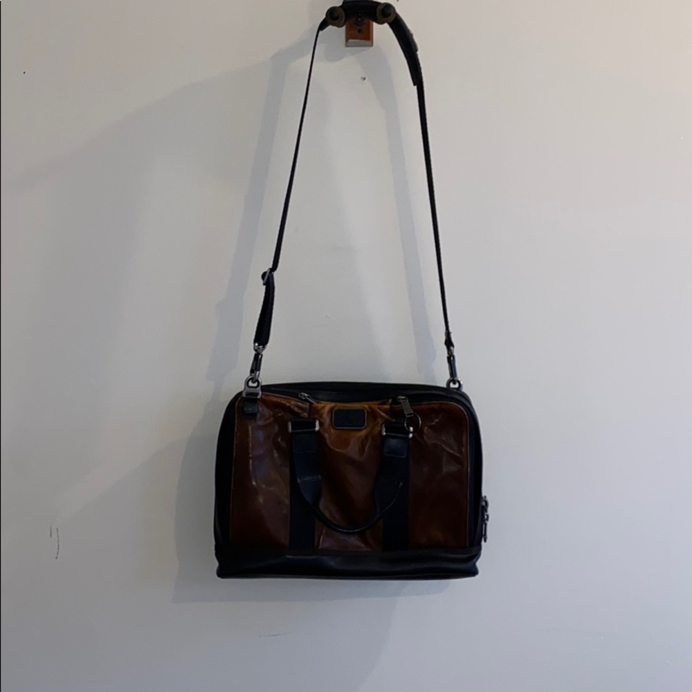 TUMI distressed brown Laptop/messenger Bag